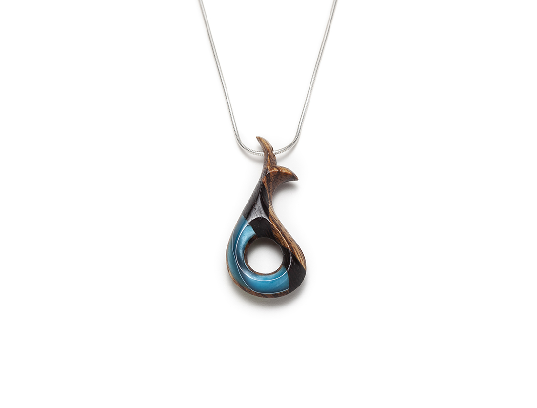 Turquoise and green whale necklace