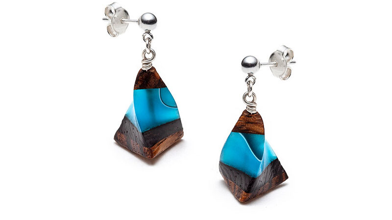 Blue cone earrings