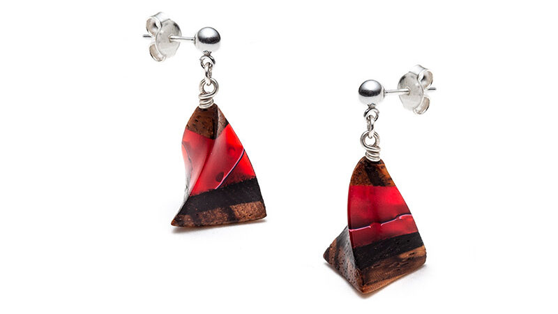 Red cone earrings