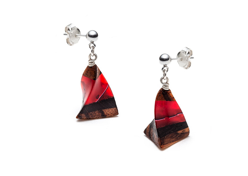 Red cone earrings