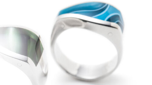 asymmetrical turquoise silver ring