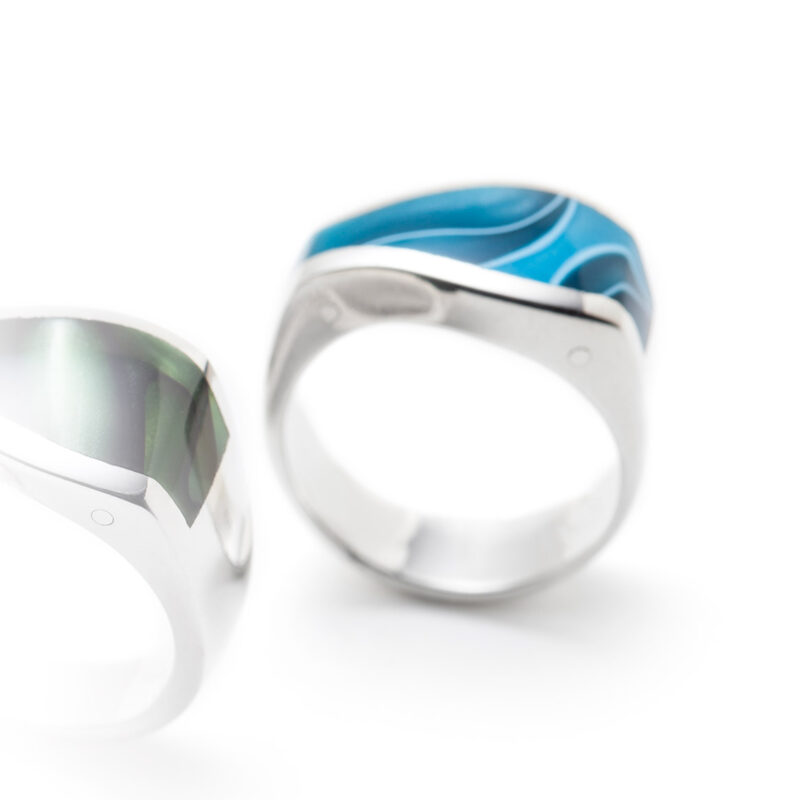 asymmetrical turquoise silver ring