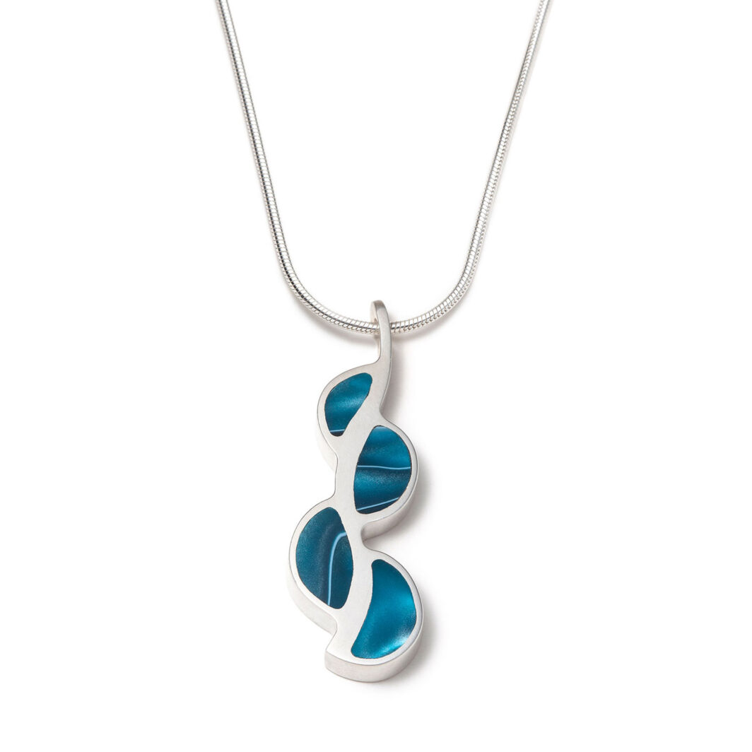 collier clé de sol argent et turquoise