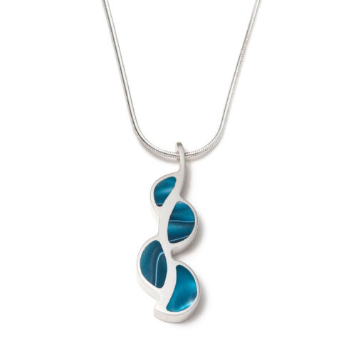 collier clé de sol argent et turquoise